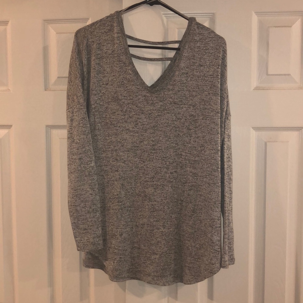 Garage Heather Gray Long Sleeve w Back Detail